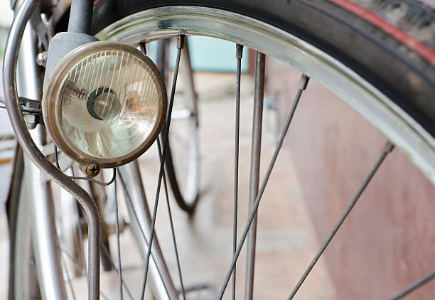 Old light retro bike Old light retro bike closeup bicycle light photos stock pictures, royalty-free photos & images