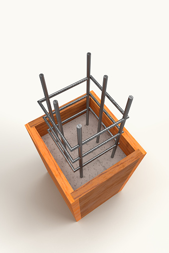 Render Rcc Column 3d Rcc Columns Rendering Concrete Columns Under Construction Column ...