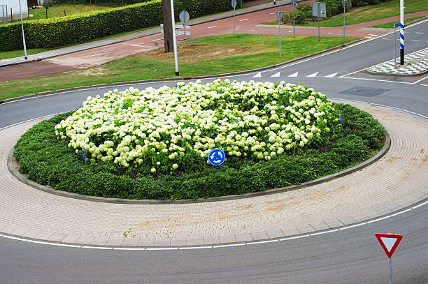 Typical Neighbourhood roundabout in the Netherlands, close to Tilburg in Brabant.