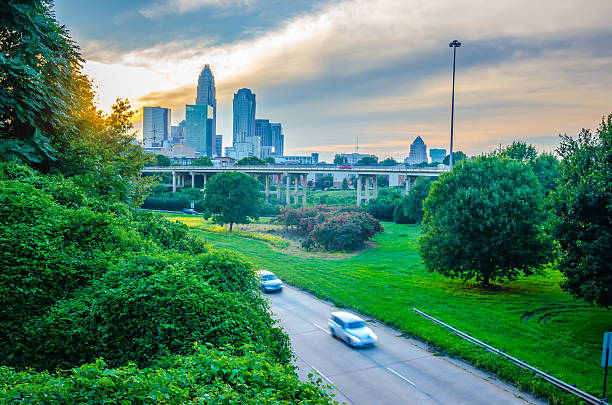 istock sun setting over charlotte north carolina a major metropolitan c 179600263