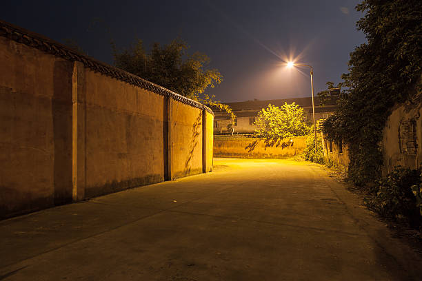 istock old alley at night 179601956