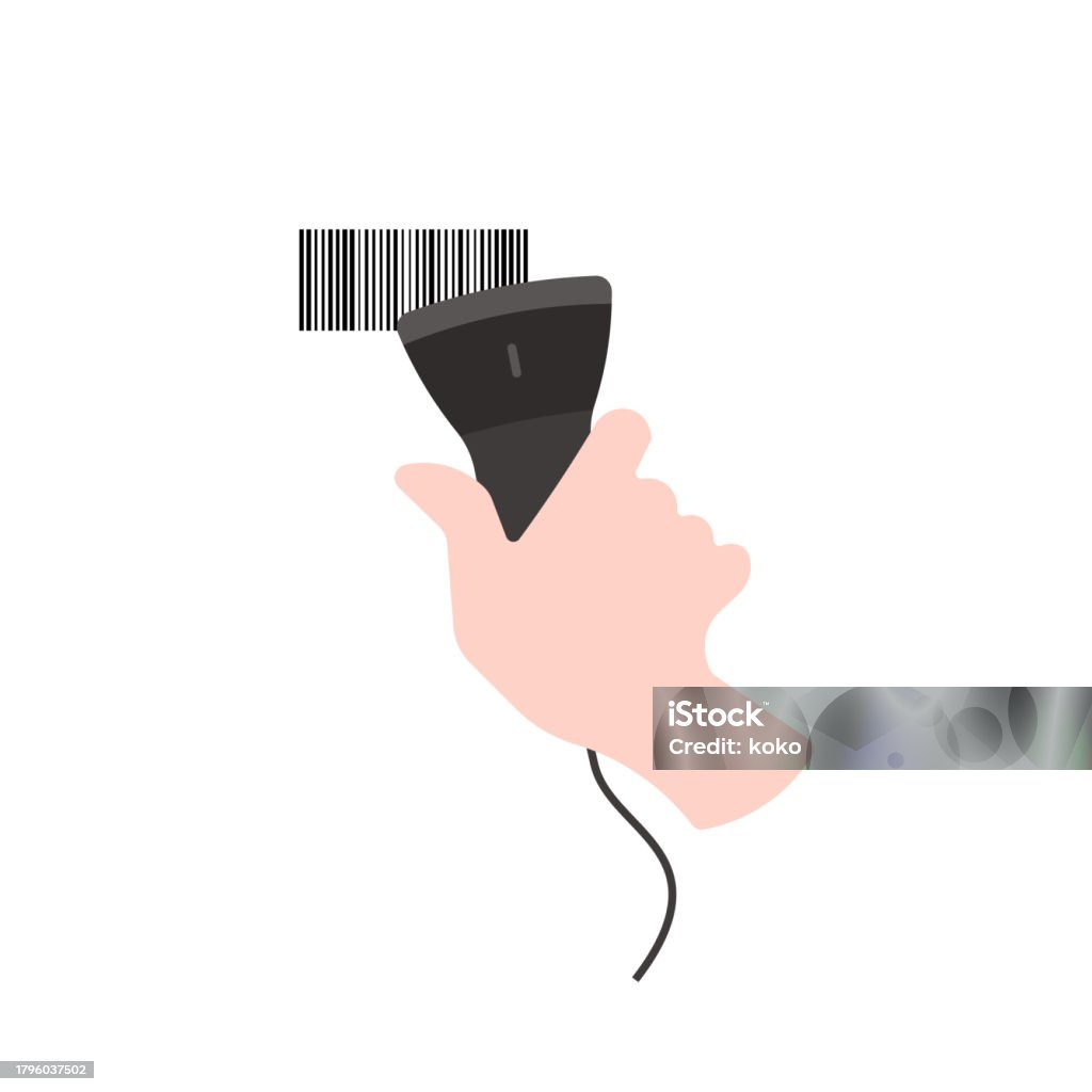 Handbarcode Scanner Icon Scanning Barcode Hand With Barcode Scanner Stock Illustration ...