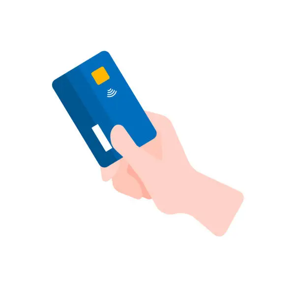 Vector illustration of Hand with Credit Card.