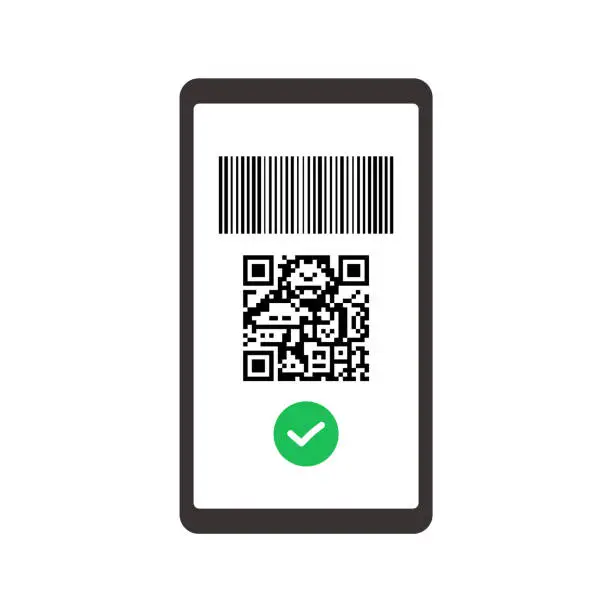 Vector illustration of Smartphone. QR Code Payment. Payment with Smartphone.