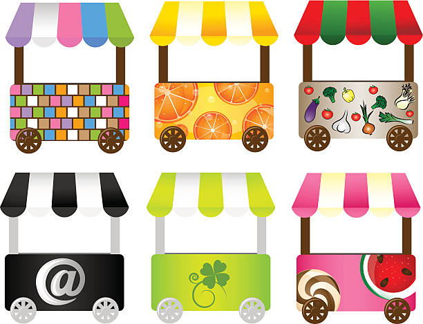 Mobile stores vector art illustration