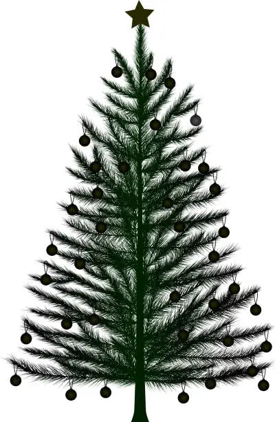 Vector illustration of Incredibly Detailed Christmas Tree
