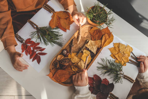 istock Children's creative activities, autumn idea 1796077220