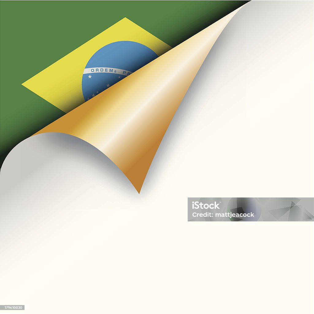 Kąt stronie turn-Flaga Brazylii - Grafika wektorowa royalty-free (Ameryka Południowa)
