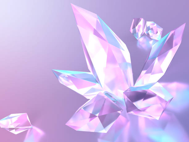 istock 3D illustration of crystal glass crystals illuminated by fantastic light 1796118721