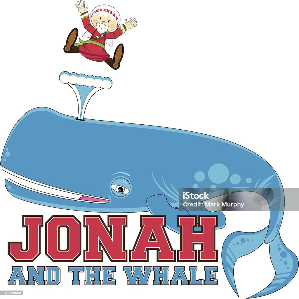 Jonah und der Wal Illustrationen - Lizenzfrei Bibel Vektorgrafik