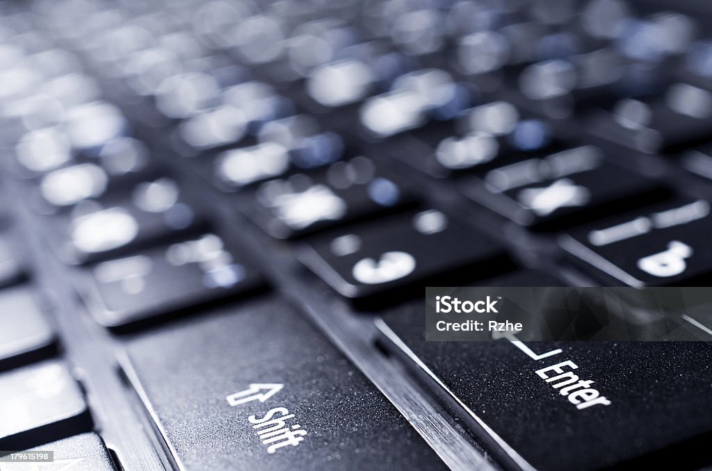 Computer (portatile) primo piano della tastiera - Foto stock royalty-free di Affari