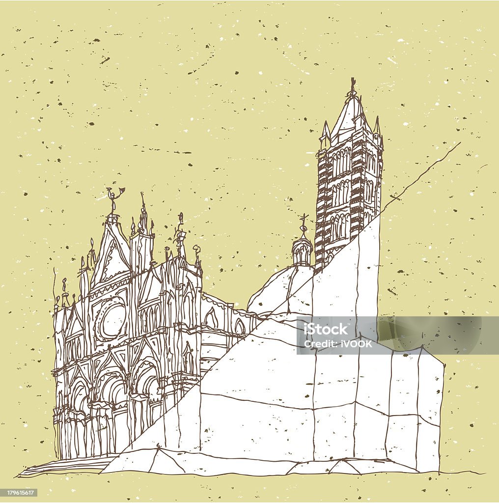 描く歴史的建造物のイタリア：シエナ、トスカーナ - イタリアのロイヤリティフリーベクトルアート