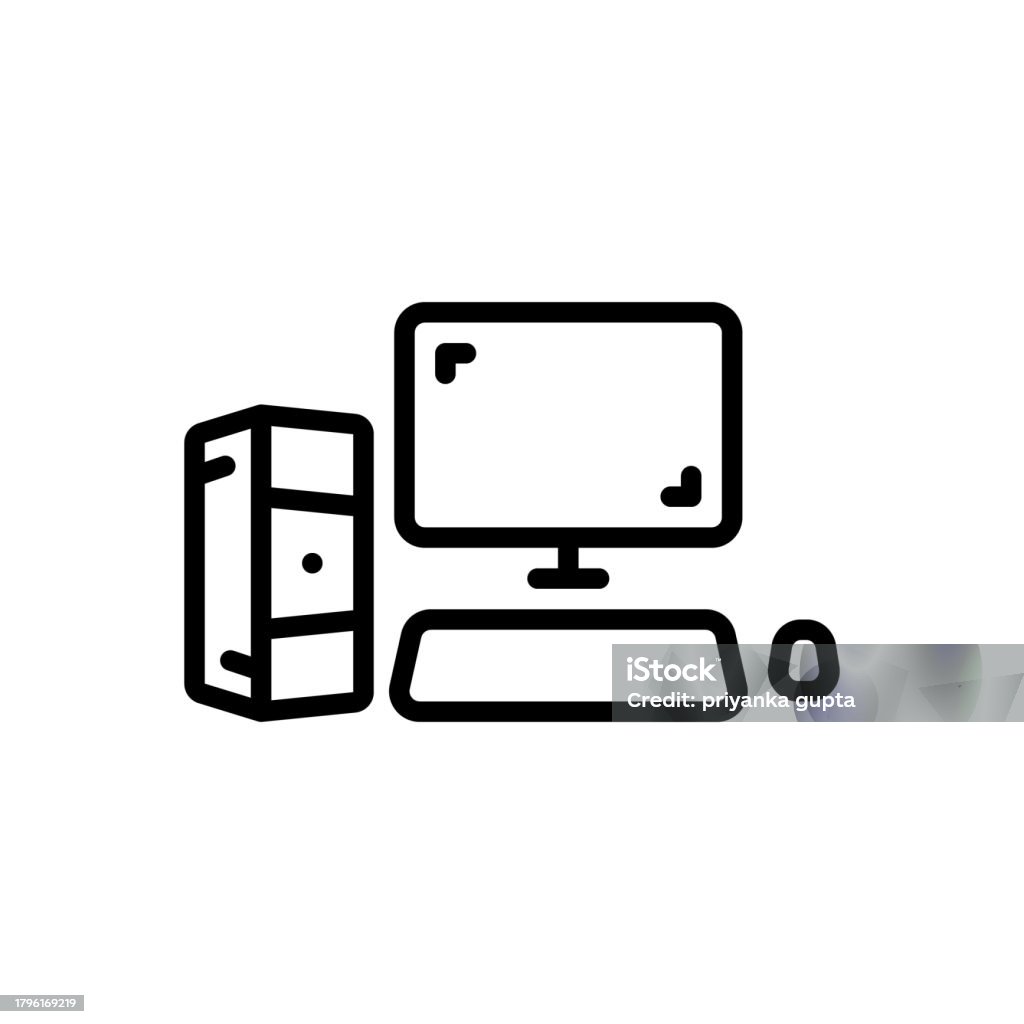 Dispay Computer Icon Computer Display Stock Illustration - Download Image Now - CPU ...