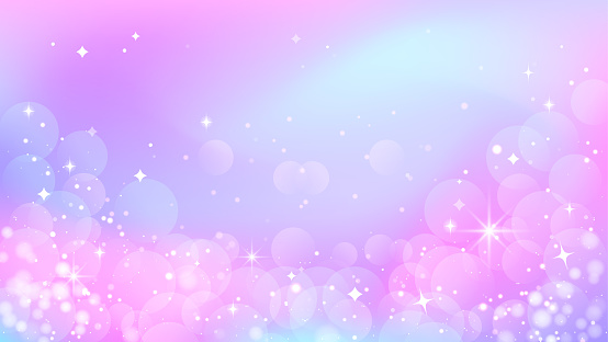 Rainbow background. Pastel background with glittering stars and sparkles.