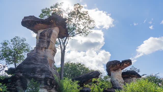 Sao Chaliang is a mushroom-shaped piles of stone in Ubon Ratchathani, Thailand