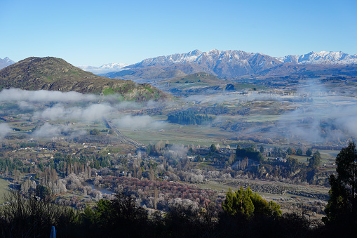 Overlooking the Wakatipu Basin from the Crown Range Road near Queenstown, New Zealand