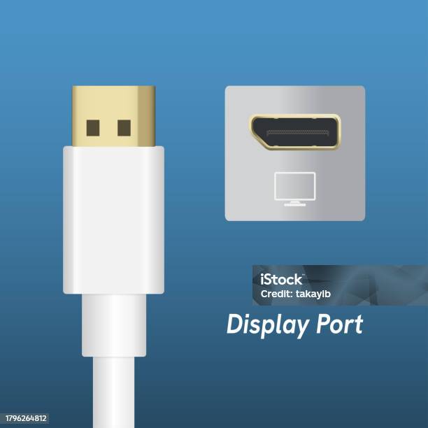 Displayport Color White Color Displayport Connection Cable Digital Video Port Standard ...