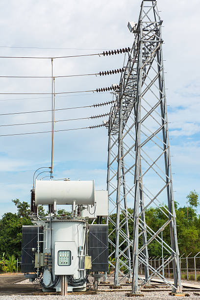 istock Transformer station and the high voltage electric pole 179626829