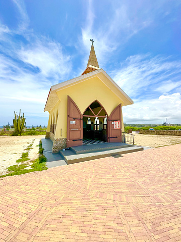 Roman Catholic Alto Vista Chapel. Aruba. Dutch Antilles. Caribbean. Originally built in 1750 and restored in 1953