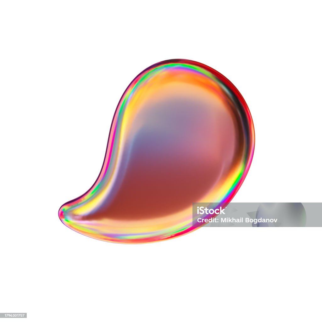 Chrome Object Color Chrome Shape With Retro Gradient Colors 3d Rendering Stock Photo ...