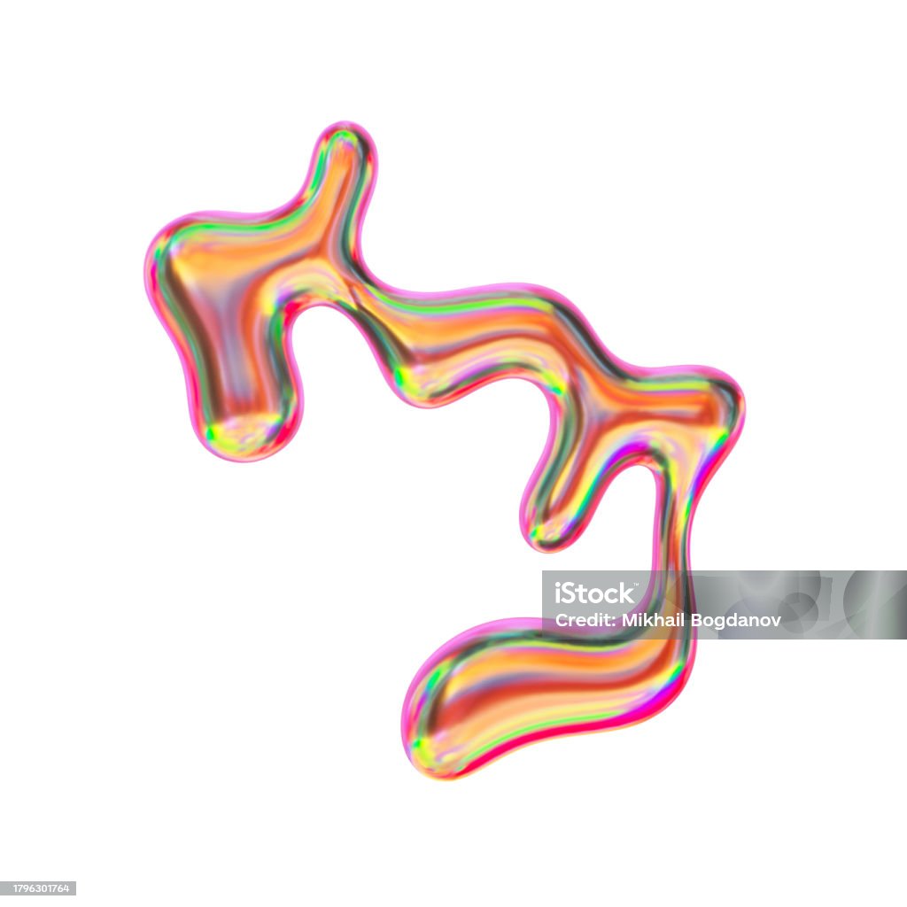 Chrome Object Color Chrome Shape With Retro Gradient Colors 3d Rendering Stock Photo ...
