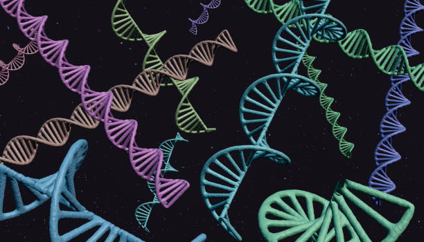istock Helix structure, DNA, RNA strand and fluid particles. 1796307024