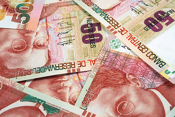 moneda peruano - peruvian paper currency fotografías e imágenes de stock