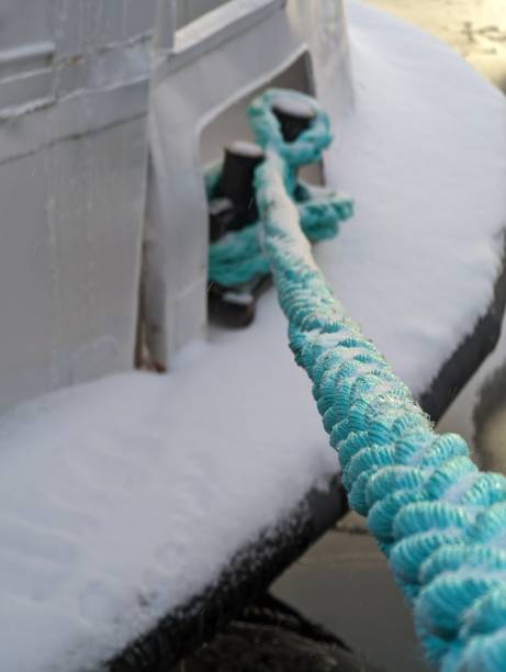 istock Artic Winter Port Ship Ropes 1796337458