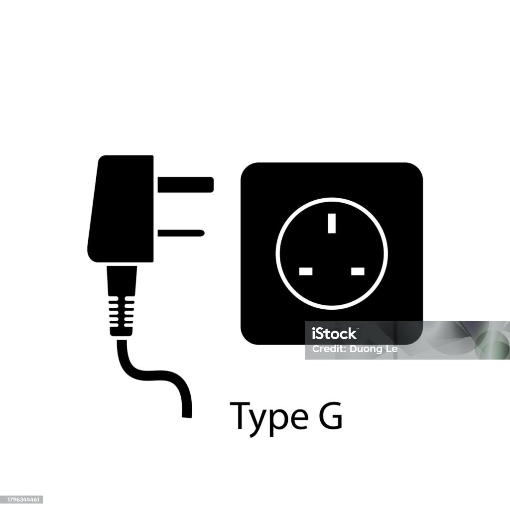 Gtype Socket Embedded Type G Plug And Socket Vector In Silhouette Style Stock Illustration ...