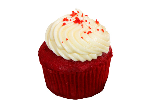 Red Velvet Cupcakes on a white background, isolated