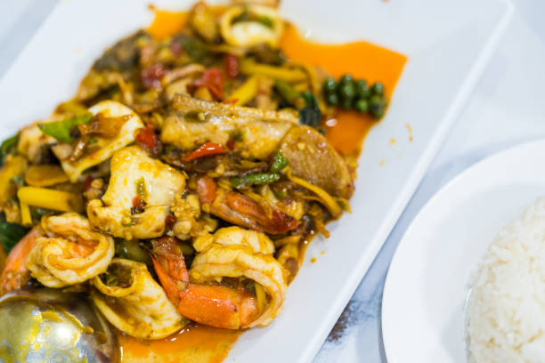 istock Stir fried spicy and delicious seafood 1796361513
