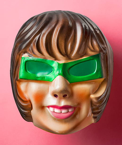 istock Smiling Woman Wearing Glasses Halloween Mask 179637016