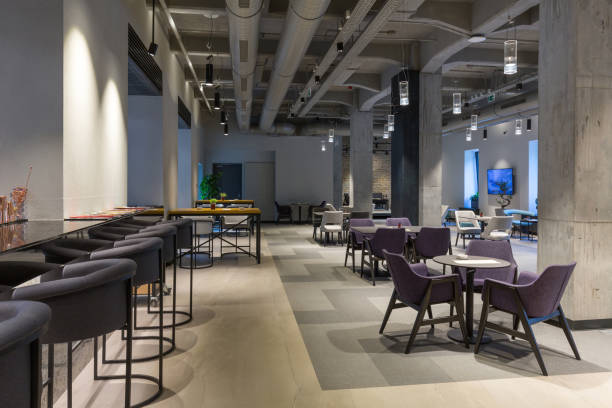 istock Interior of a empty modern hotel lounge cafe 1796379636