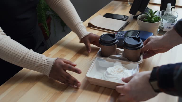 Payment for Order in Coffee Shop