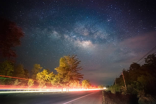 istock Miky way on highway road 179639776
