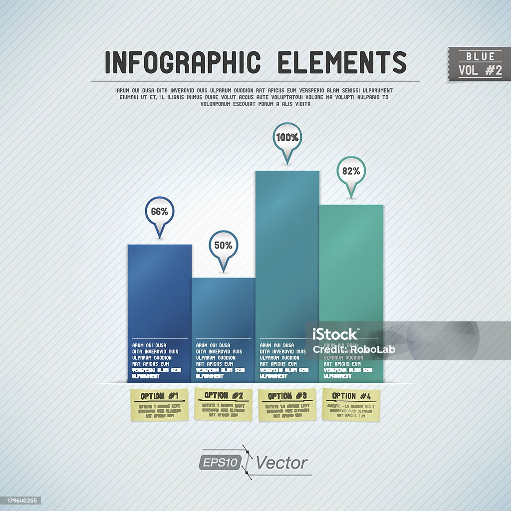 Infografica elementi: Grafico a barre blu - arte vettoriale royalty-free di Affari