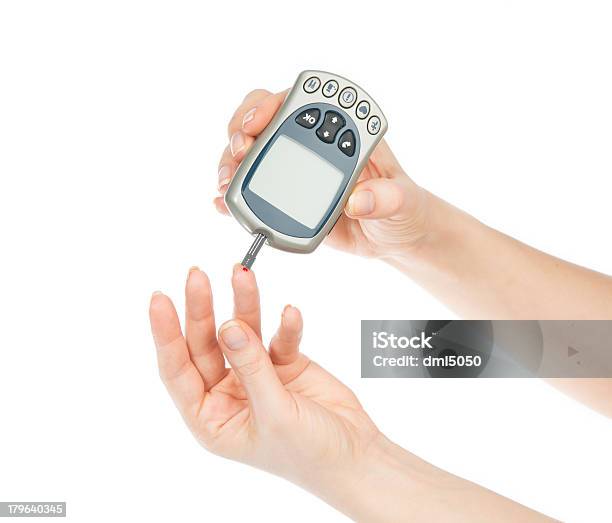 Diabetes Patient Measuring Glucose Level Blood Test Stock Photo - Download Image Now