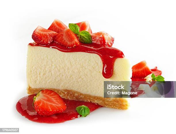 Strawberry Cheesecake Stock Photo - Download Image Now - Cheesecake, Cake, Strawberry