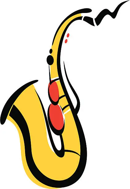 Vector illustration of vector saxophone color