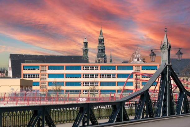 blick auf die stadt von zwickau in sachsen, ostdeutschland - moscow river stock-fotos und bilder