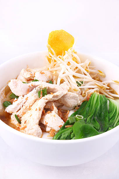 istock Chicken clear noodle soup with wonton. 179642895