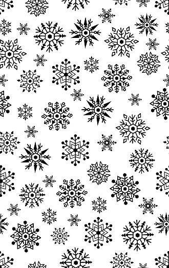 Vector snowflake seamless pattern .