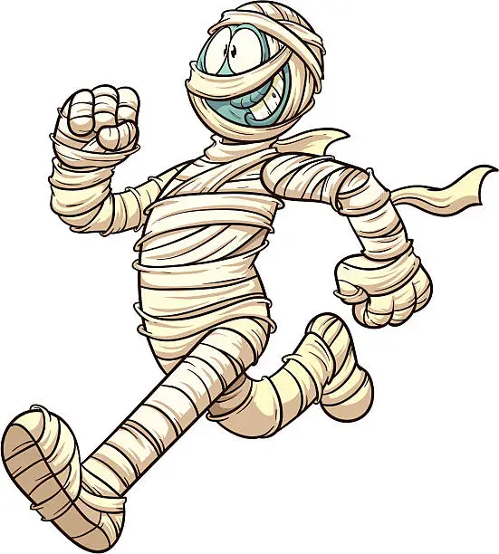 Vector illustration of Running mummy