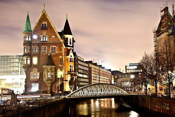 istock Speicherstadt at night in Hamburg 179644872