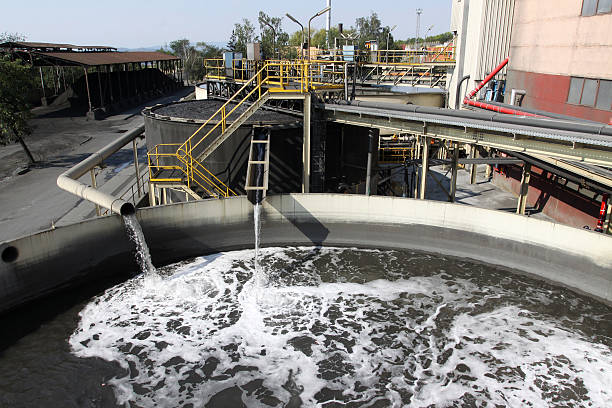 istock Water treatment plant with dirty sludge 179645036