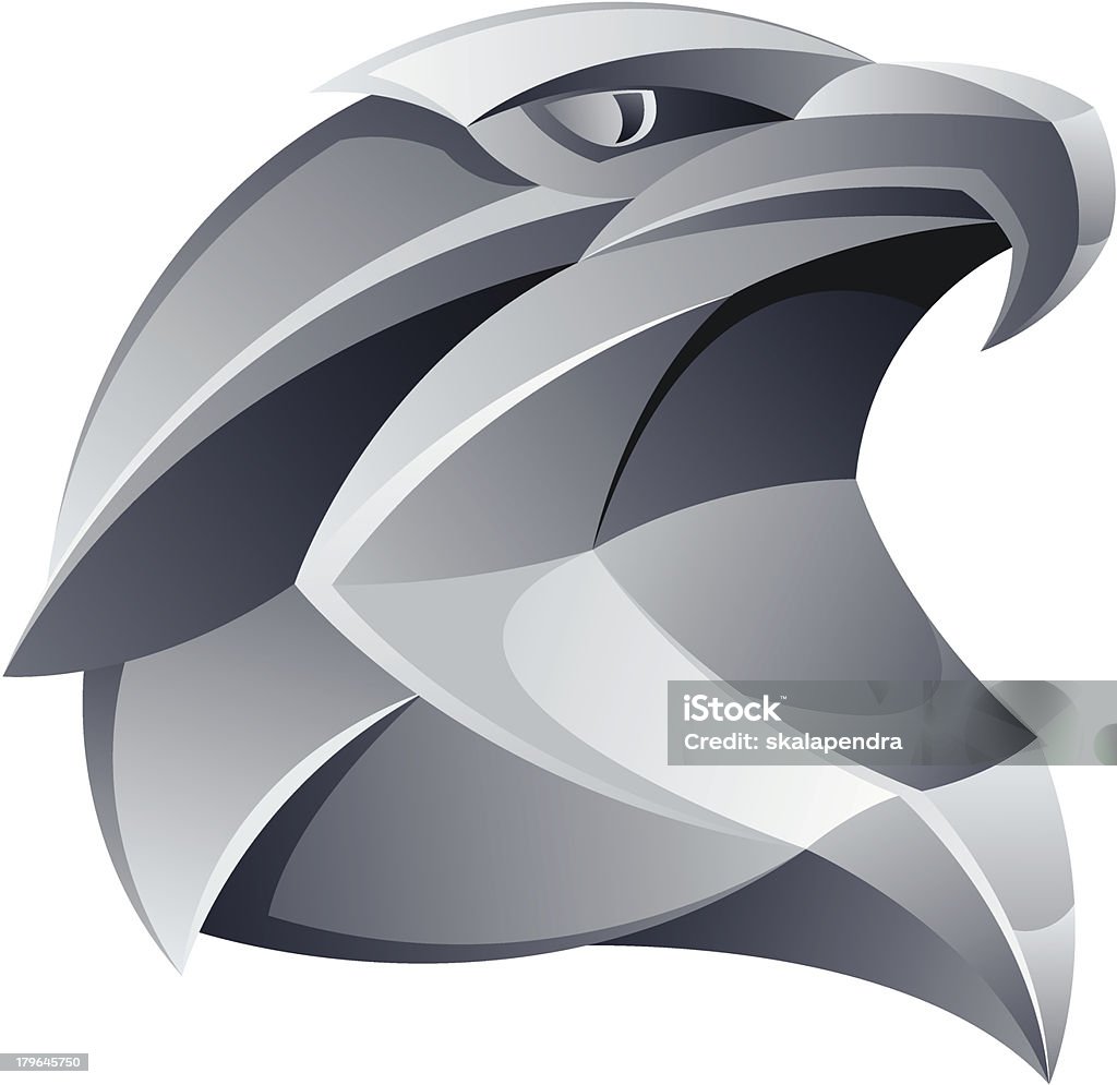 Silver eagle Głowa - Grafika wektorowa royalty-free (Orzeł)