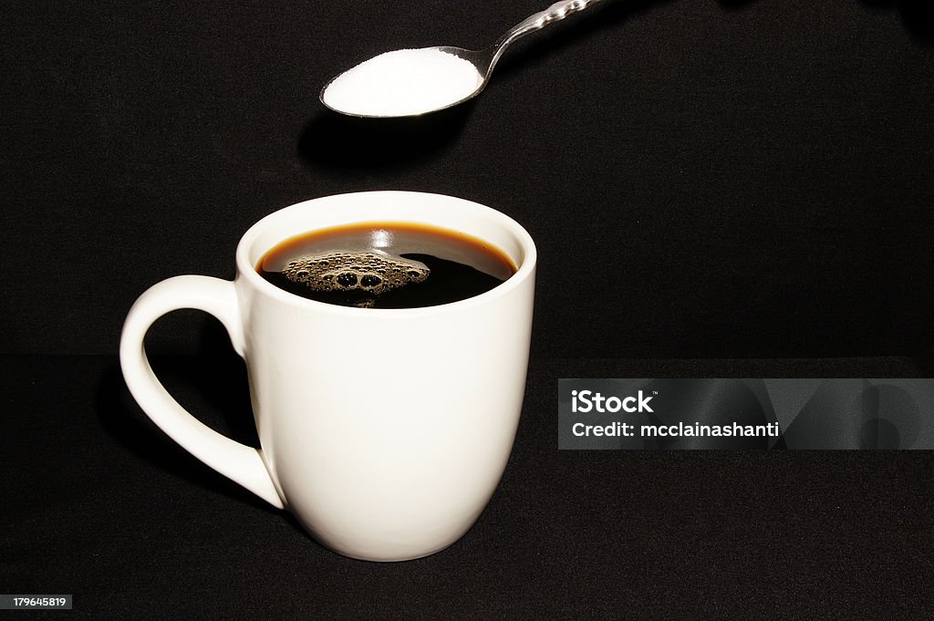 Kaffee Tasse und Löffel mit Zucker - Lizenzfrei Antioxidationsmittel Stock-Foto