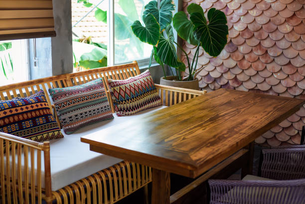 istock Vintage style interior details with sofa and wooden table 1796461228