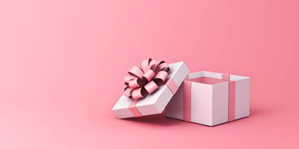 istock Blank open pink gift box or white present box with pink ribbon bow isolated on pink pastel color background with empty space minimal concepts 3D rendering 1796470026