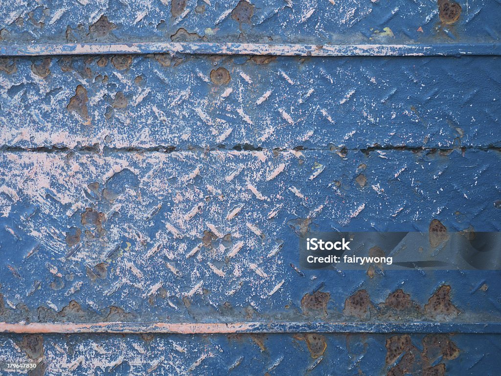 industrial metal flooring Background of old metal diamond plate in blue color. Aluminum Stock Photo